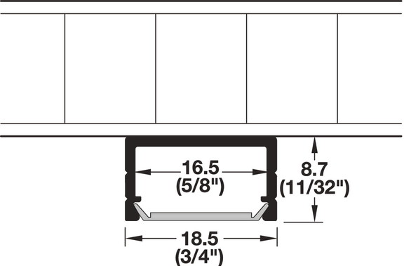 Hafele 833.74.840 Aluminum Profile  for Surface Mo...