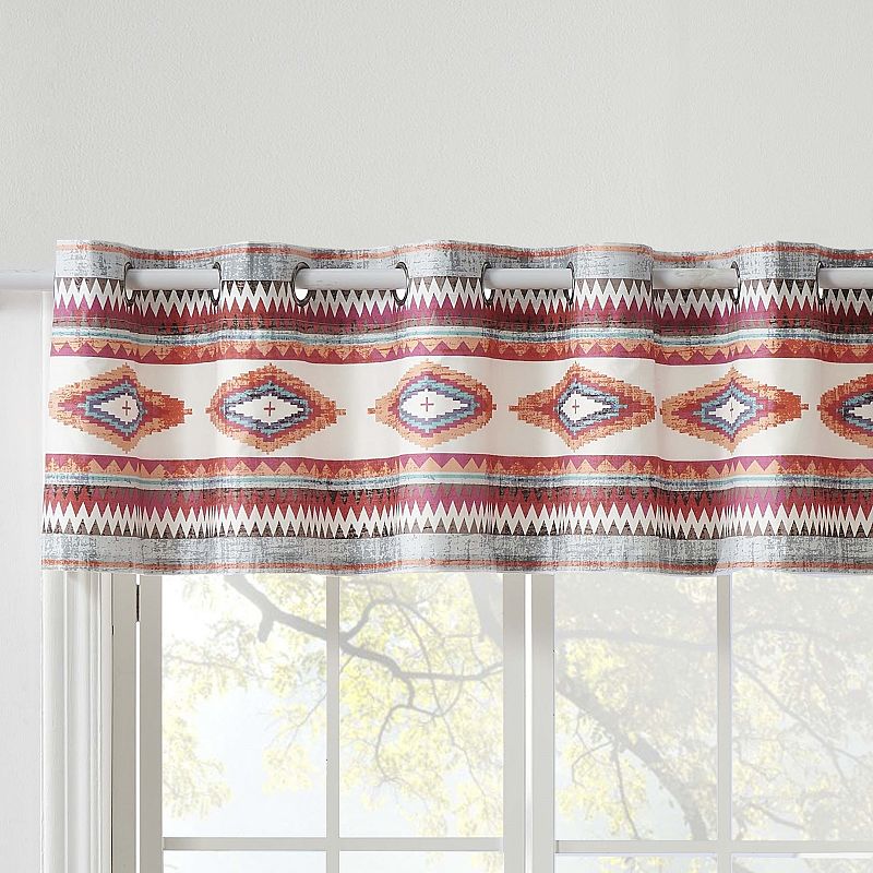 Greenland Home Kiva Western Boho Grommet Style Window Valance， 84 W x 16 L