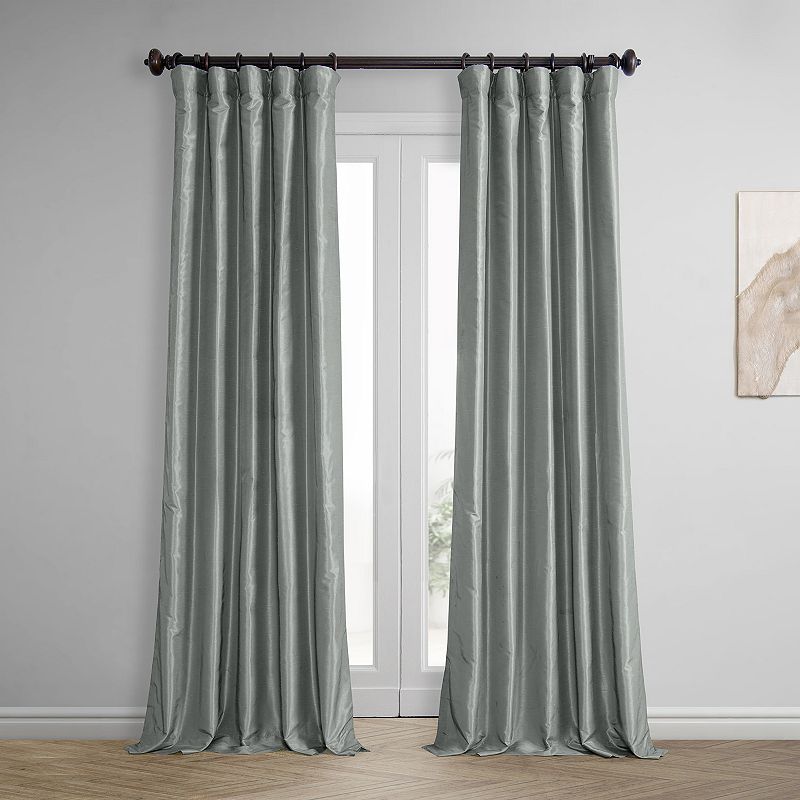 EFF 1-Panel Vintage Textured Faux-Dupioni Silk Window Curtain