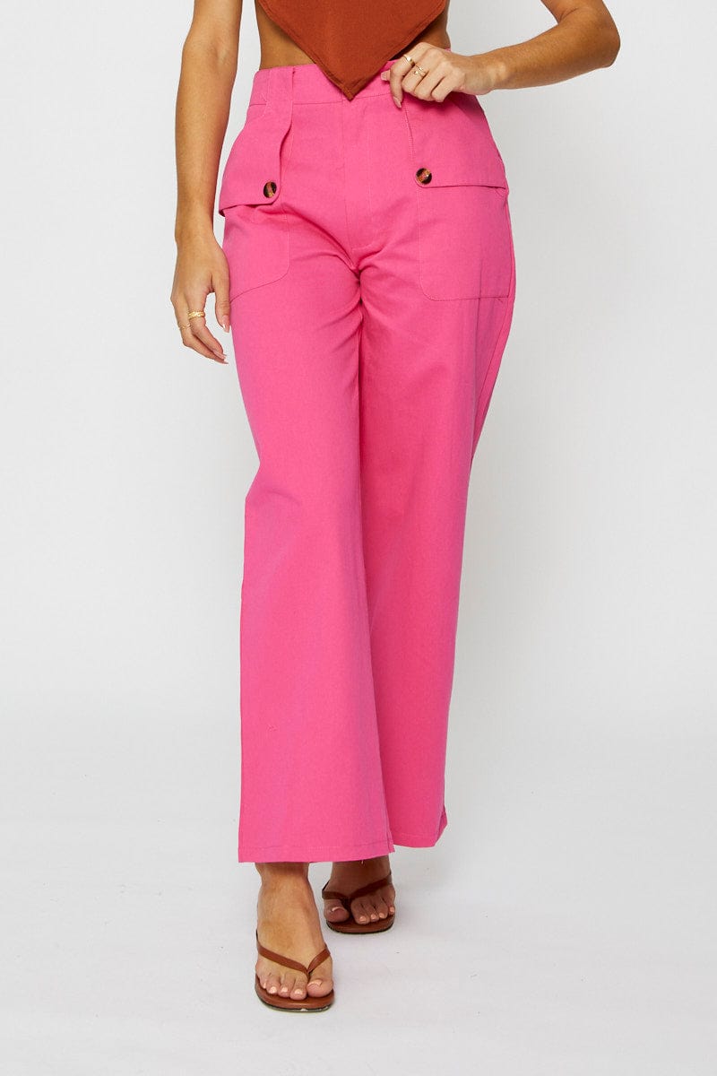 Pink Wide Leg Pants