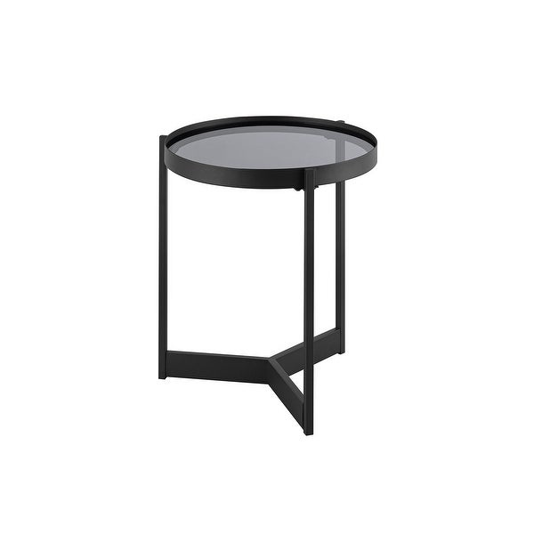 Middlebrook Designs Contemporary Smoked Glass-Top Side Table