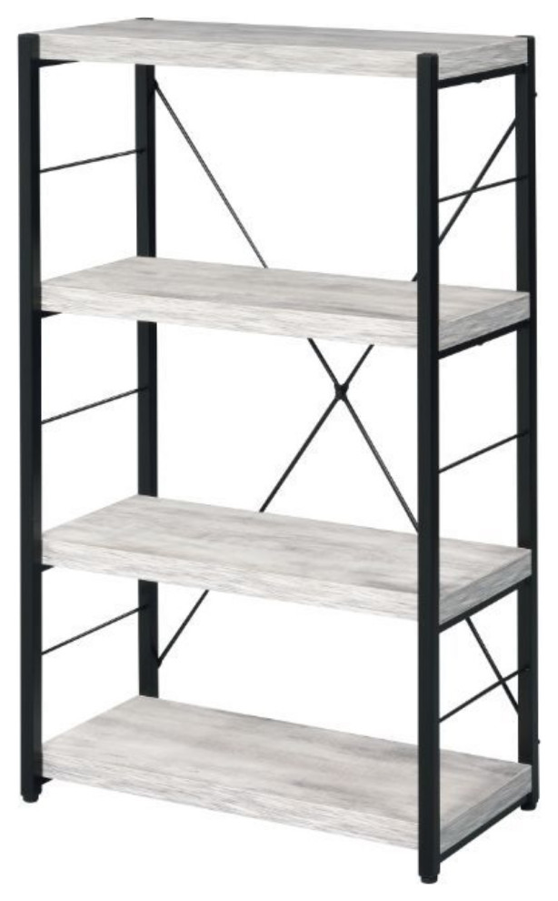 Bookshelf  Antique White/Black   Industrial   Bookcases   by VirVentures  Houzz