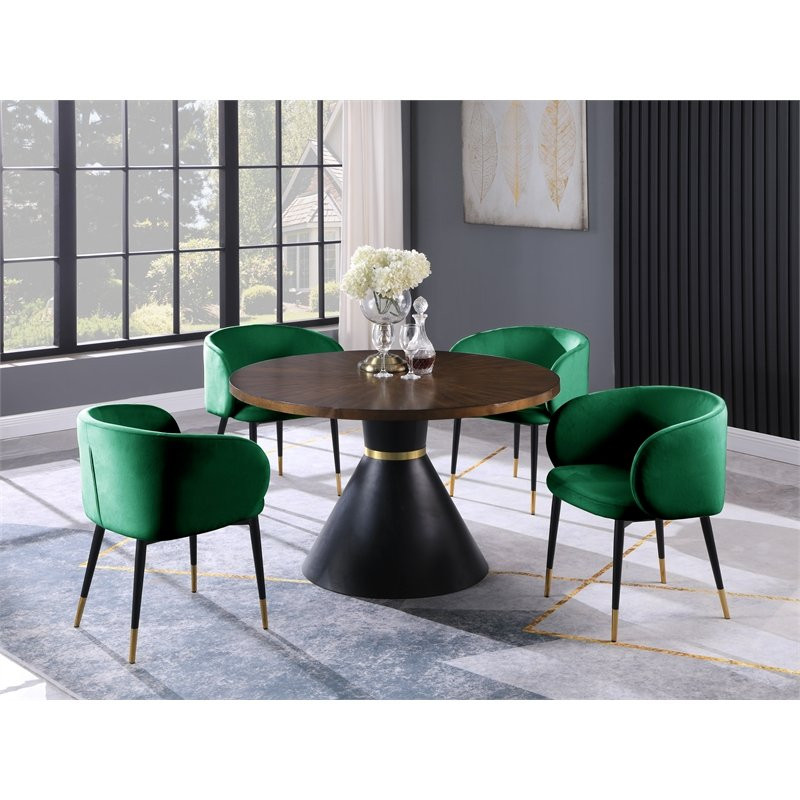 Hemingway Velvet Upholstered Side Chair in Green   Midcentury   Dining Chairs   by Homesquare  Houzz