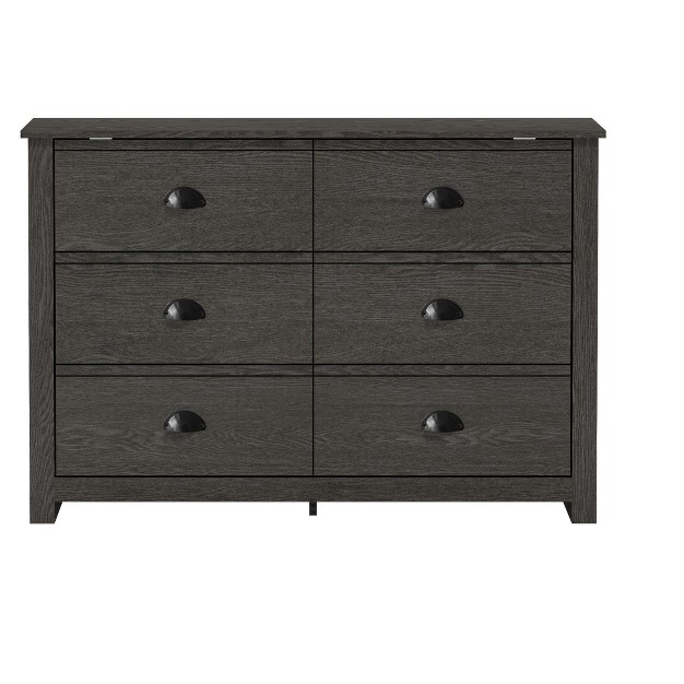 Galano Geordano 6 drawer Dark Grey Oak Dresser 31 5 In H 46 5 In W 16 3 In D