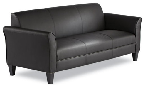 Alera Reception Lounge Furniture 3 Cushion Sofa  77 quotx31 1/2 quotx32 quot  Black   Contemporary   Sofas   by BisonOffice  Houzz