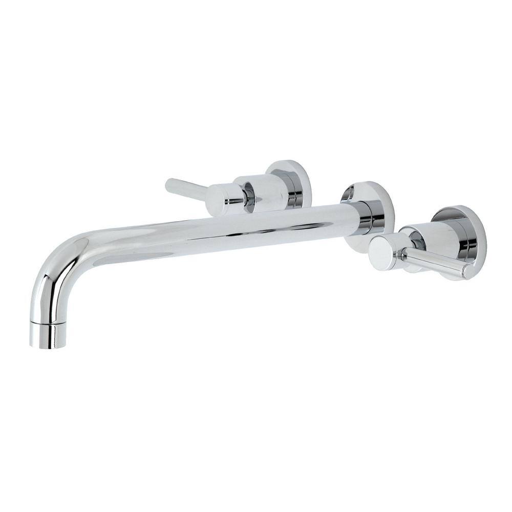 Kingston Brass Concord 2-Handle Wall Mount Tub Faucet in Polished Chrome (Valve Included) HKS8051DL