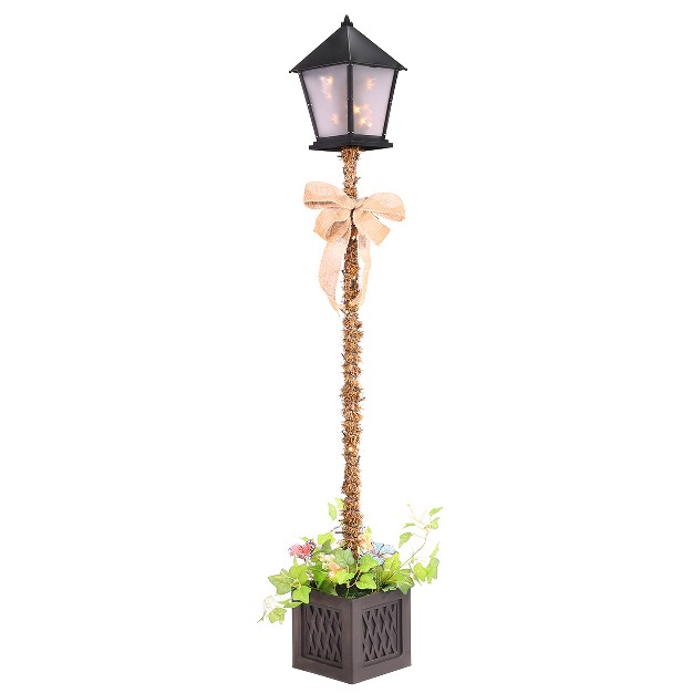 Barton Living 5ft Light Post Christmas Decoration W planter Battery Powered Outdoor X mas