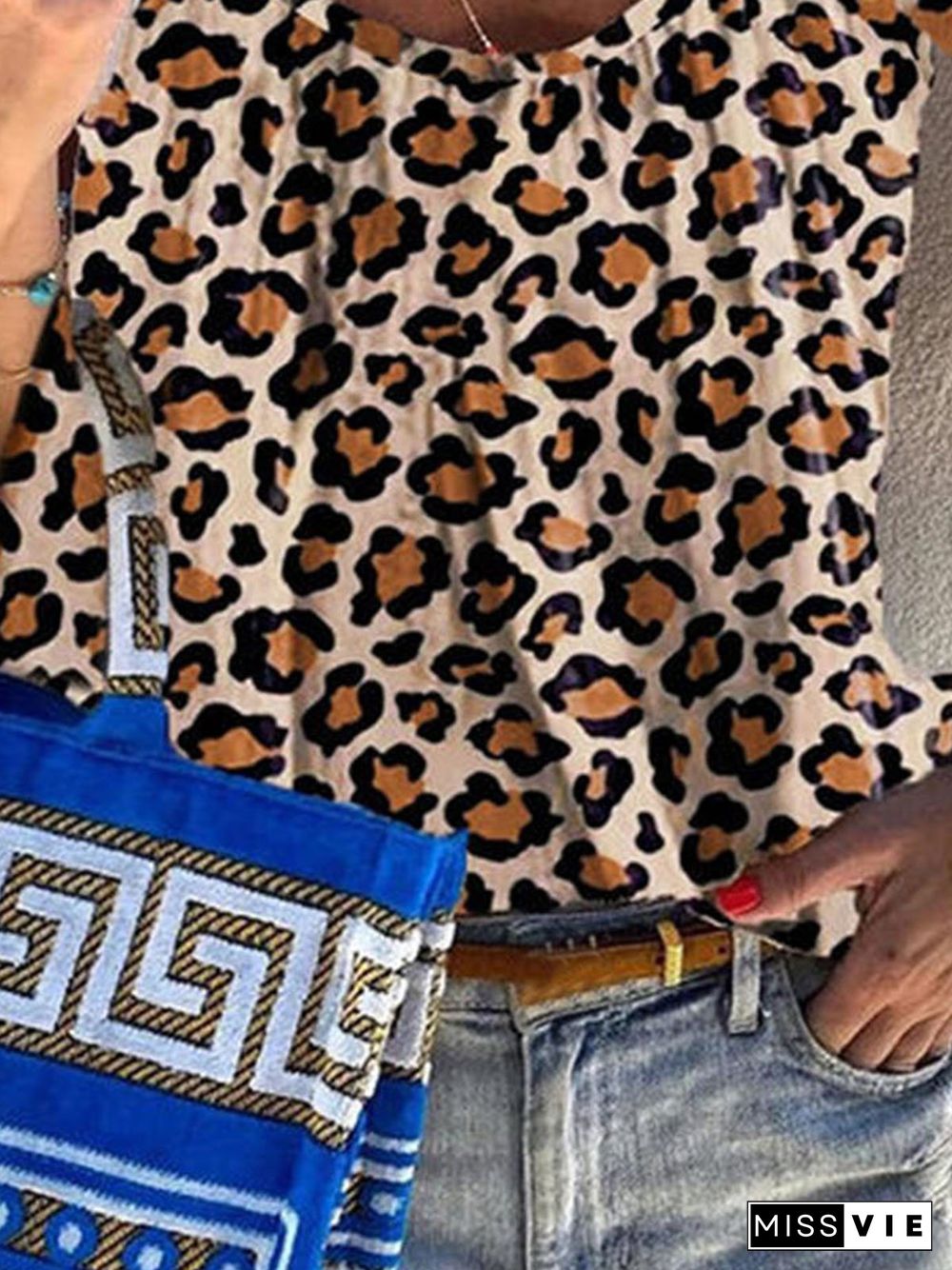 Long Sleeve Casual Leopard T-shirt