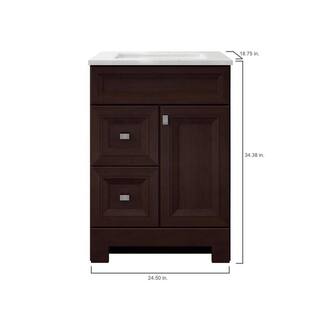 Home Decorators Collection Sedgewood 24.5 in. W Configurable Bath Vanity in Cognac with Solid Surface Top in Arctic with White Sink PPLNKDCG24D