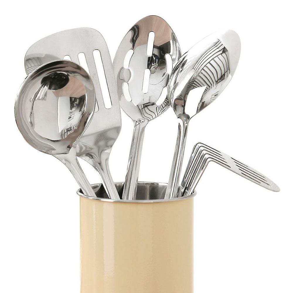 Stainless Steel Kitchen Tool Set with Enamel Pot