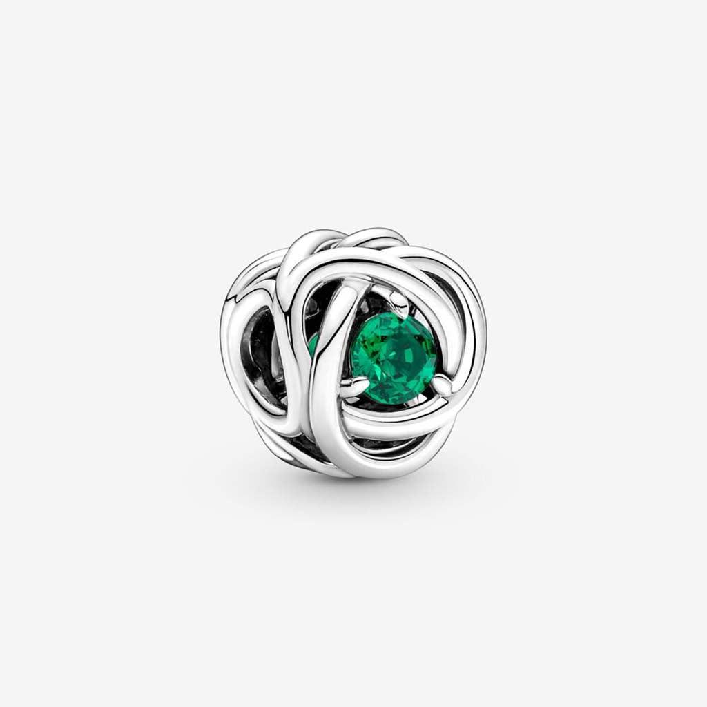 PANDORA  May Green Eternity Circle Charm