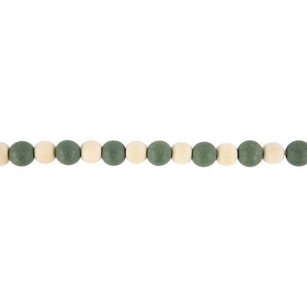 Northlight 6 x27 Green And Cream Wooden Beads Christmas Garland Unlit