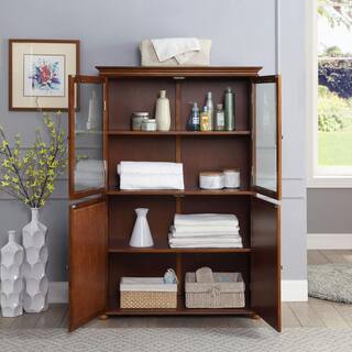 Home Decorators Collection Hampton Harbor 36 in. W x 14 in. D x 52-12 in. H Linen Storage Cabinet in Sequoia BF-21014-SQ