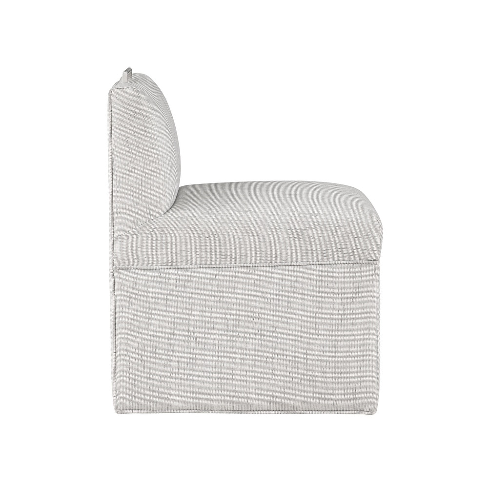 Modern Upholstered Castered Chair in Ashen for Kitchen Counter and Dining Room