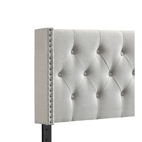 Savoy Button-tufted Wingback Queen Headboard - - 31927930