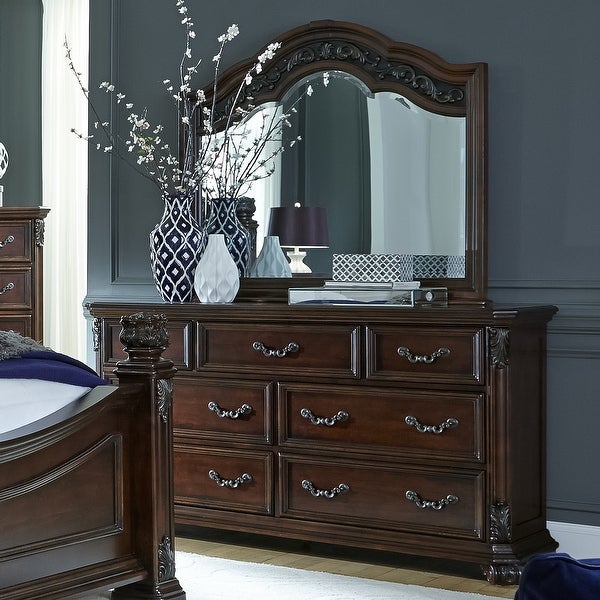 Messina Estates Cognac Dresser and Mirror - - 9614013