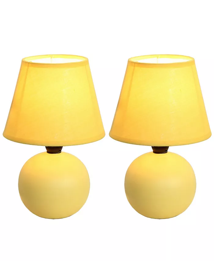 All The Rages Simple Designs Mini Ceramic Globe Table Lamp 2 Pack Set