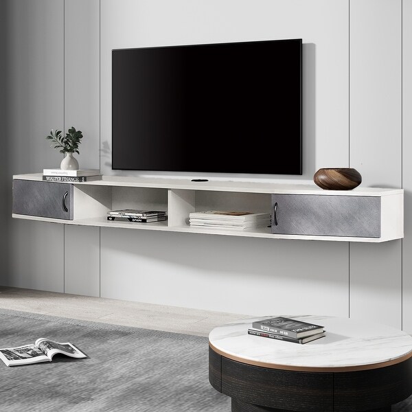 Fitueyes 70'' Floating TV Stand Wall Mounted TV Shelf Media Console