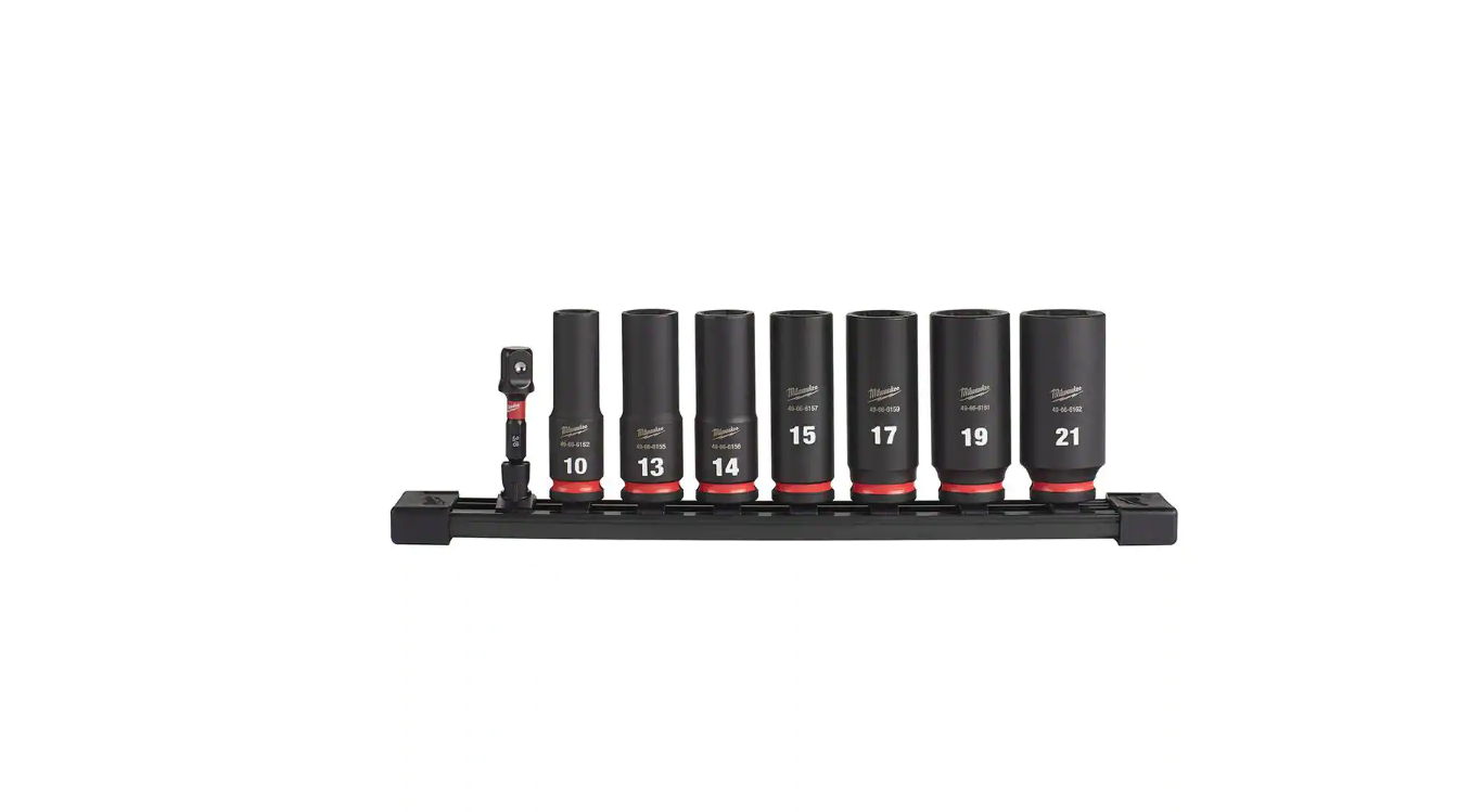 Milwaukee 49-66-7021 SHOCKWAVE Impact Duty 3/8 in. Metric Deep Impact Rated Socket Set (8-Piece)