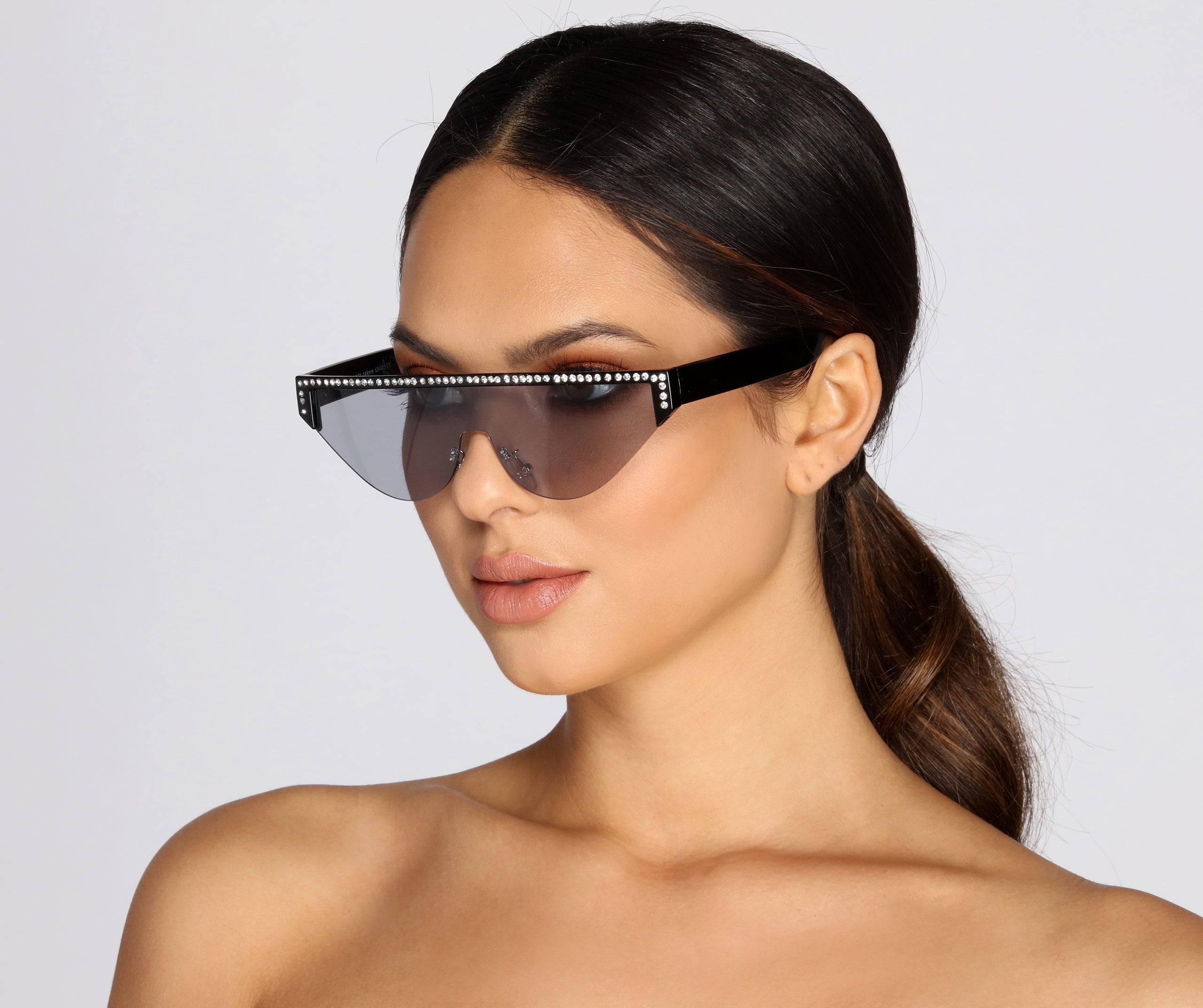 H8 On This Rimless Rhinestone Sunglasses