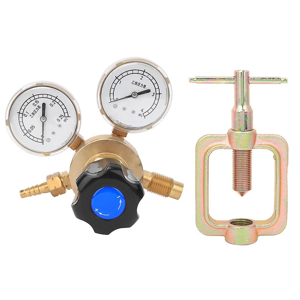 Acetylene Regulator Gauge High Accuracy Brass G1/2in Male Thread 0.01-0.025mpa Output