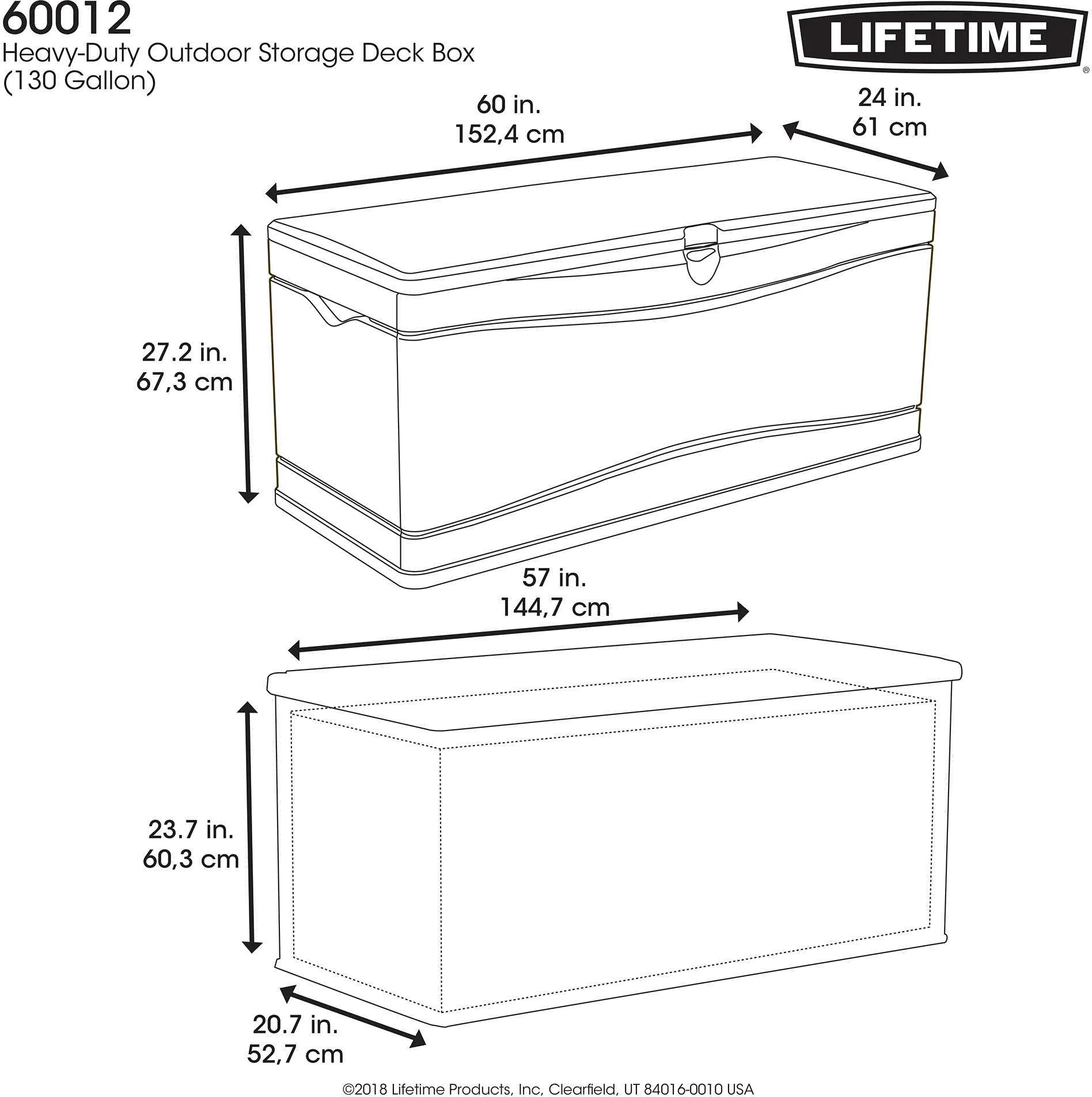 Lifetime 130 Gallon Outdoor Storage Box