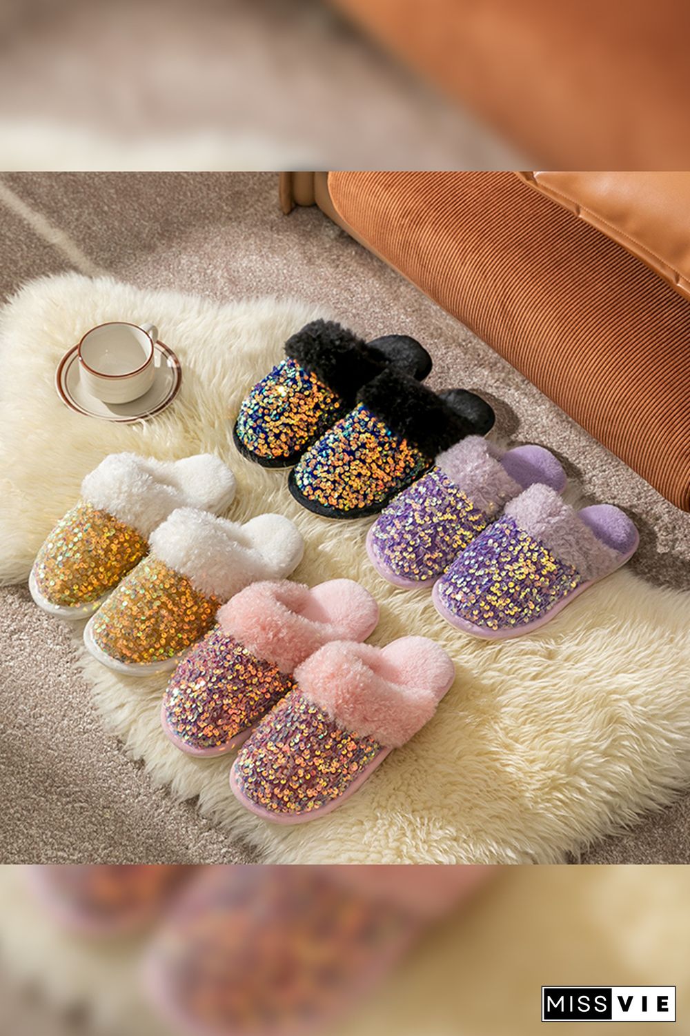 Glitter Fluffy Home Slipper