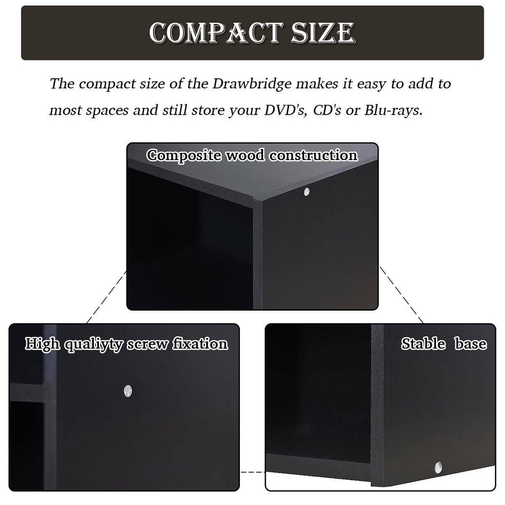 5 Shelf Storage Bookcase Modern Multi Functional Display Cabinet Furniture   Black   23.5\