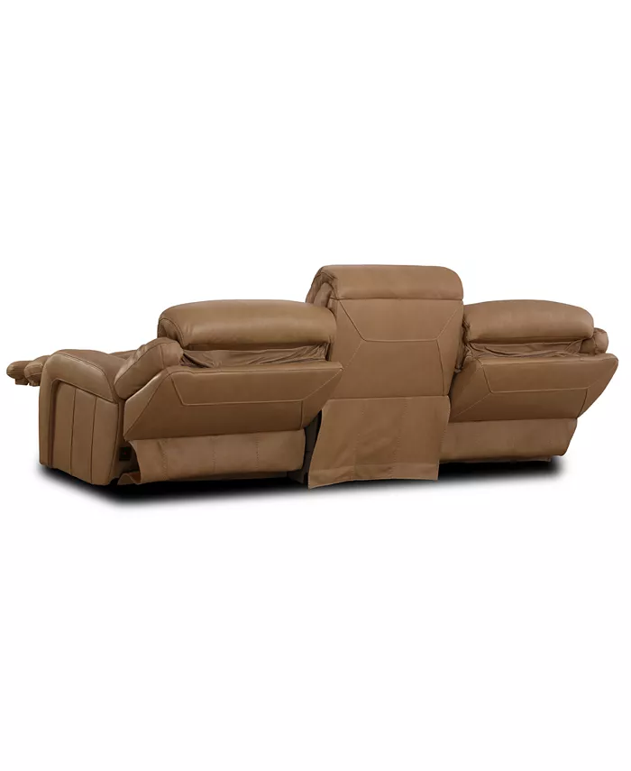 Furniture CLOSEOUT! Daventry 116 3-Pc. Leather Sectional Sofa With 2 Power Recliners Power Headrests And USB Power Outlet