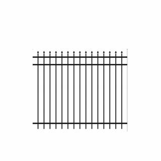 Barrette Outdoor Living Cascade Standard-Duty 5 ft. H x 6 ft. W Black Aluminum Pre-Assembled Fence Panel 73008702