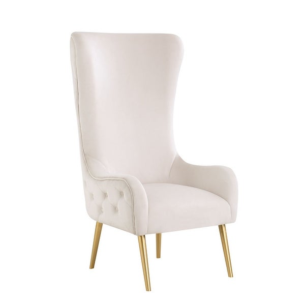 Best Master Furniture Kireth Velvet Upholstered High Back Accent Chair with Gold Legs