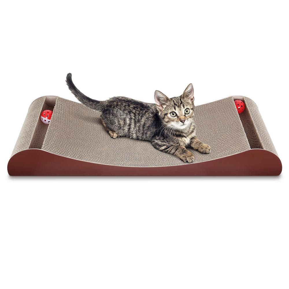 Tidoin Cat Scratcher Cardboard Lounge Bed with Bell Ball Toy DHS-YDW1-266