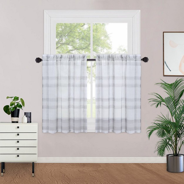 Trinity Buffalo Plaid Gingham Pattern Yarn dyed Short Curtains