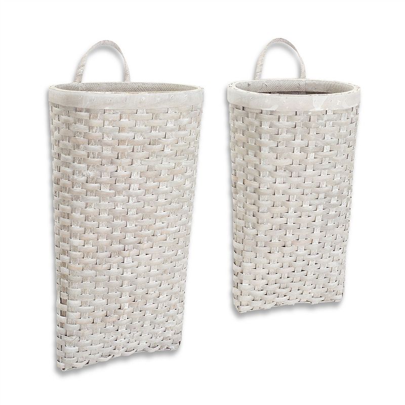 Woven Metasequoia Wood Wall Baskets (set Of 4)