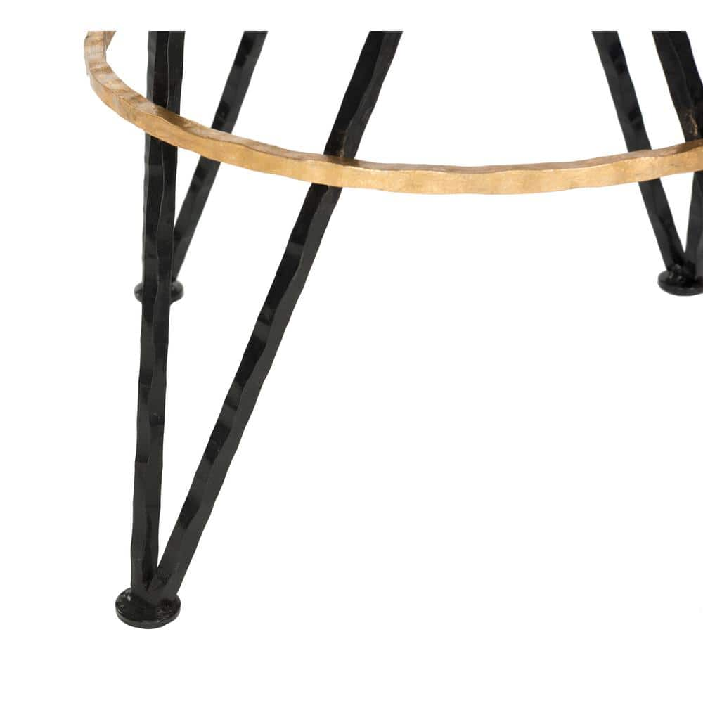 SAFAVIEH Hester 30 in. Black and Gold Bar Stool FOX3253A