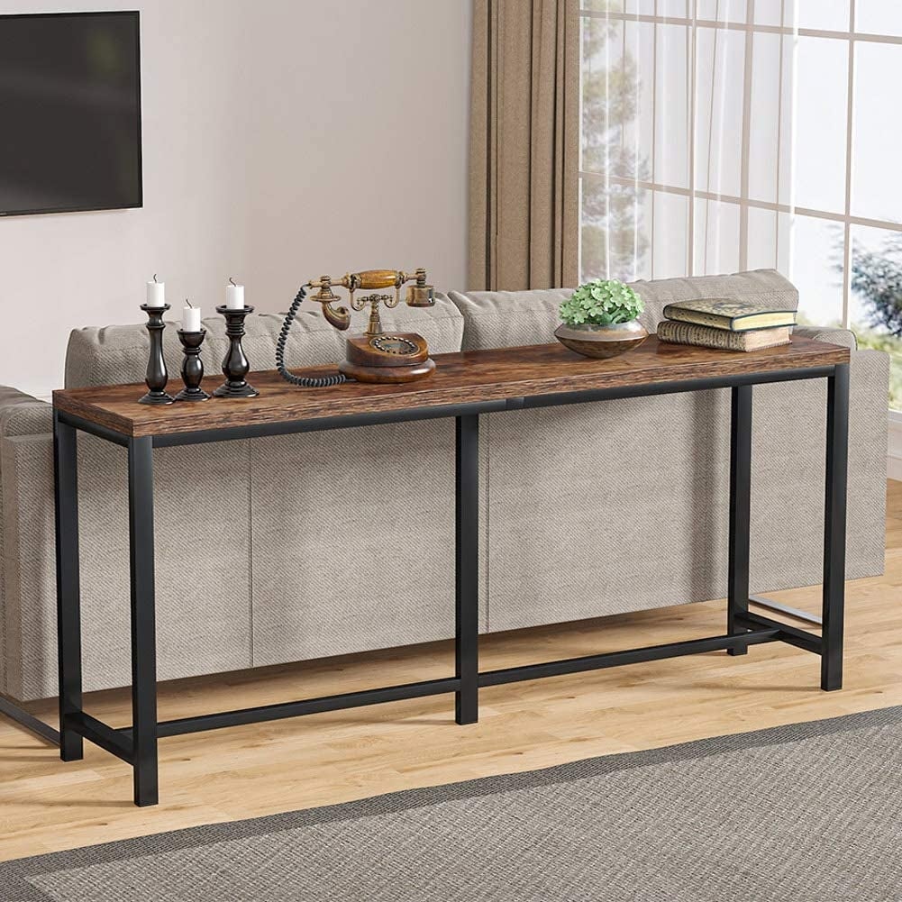 Extra Long Sofa Couch Console Table， 71inch Narrow Entryway Hallway Table