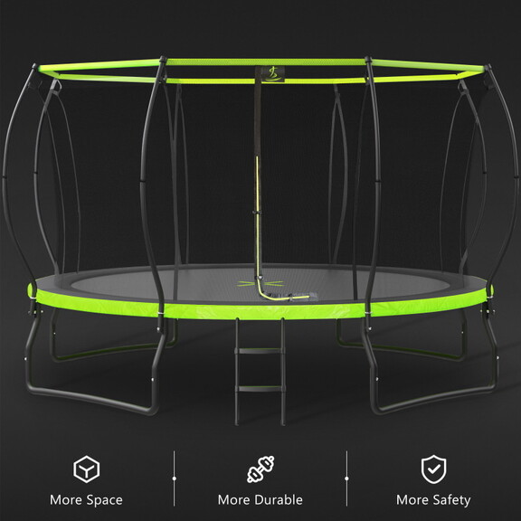 14FT Trampoline for Kids with Upgraded Arc Composi...