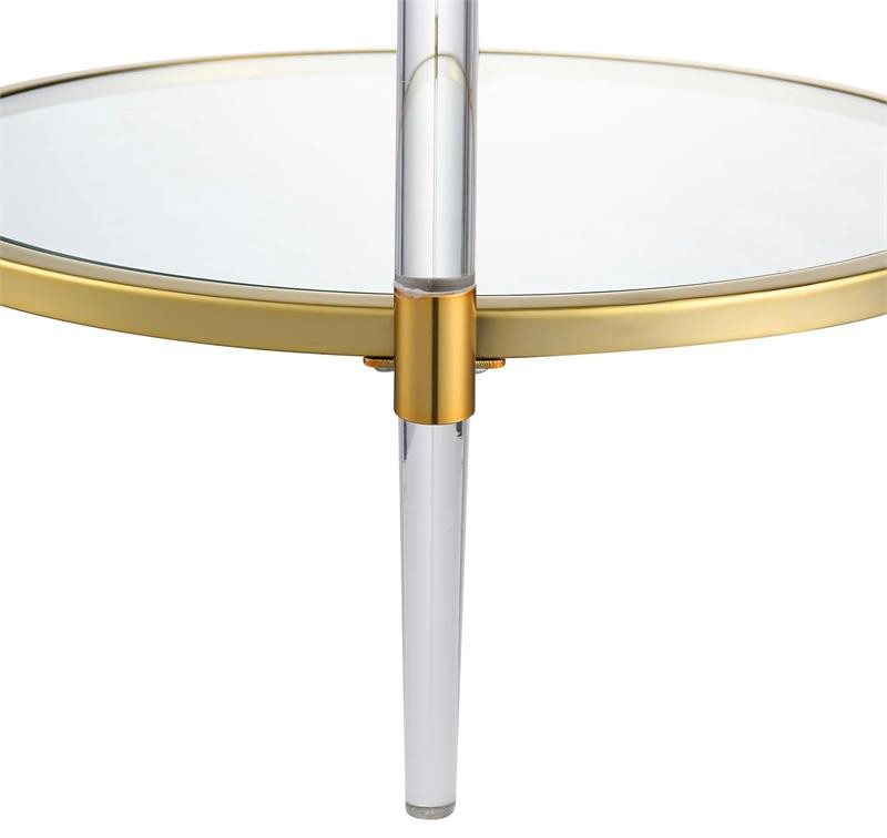 Convenience Concepts Royal Crest Acrylic Clear Glass End Table with Gold Frame   Midcentury   Side Tables And End Tables   by Homesquare  Houzz