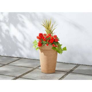 Vigoro 15.6 in. Ferndale Large Terracotta Orange Decorative Resin Planter (15.6 in. D x 20.6 in. H) US571824