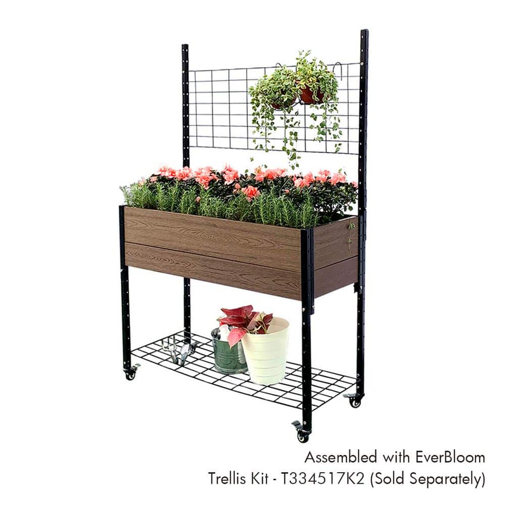 EverBloom 45 in. L x 19 in. W x 36 in. H Urban Composite Mobile Garden E334519W