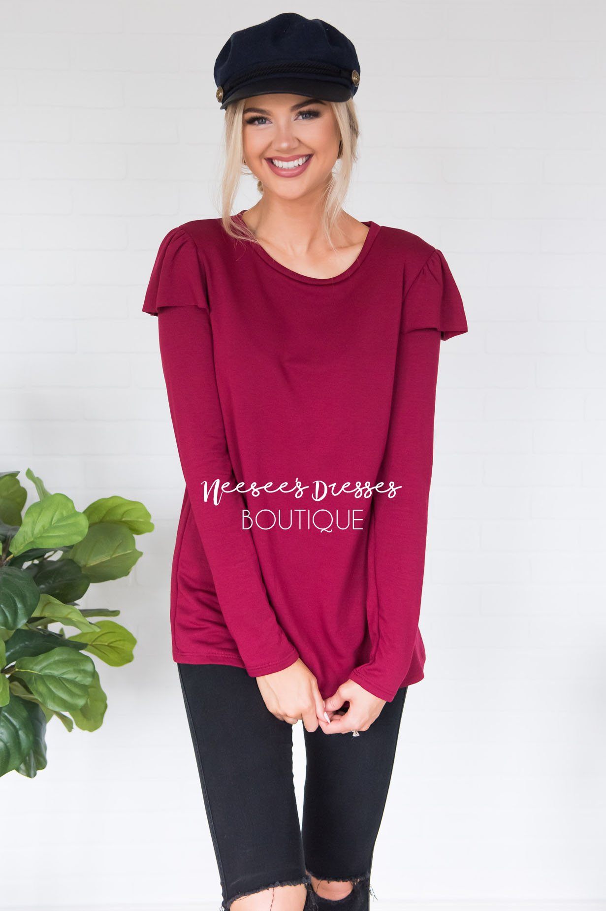 You're So Beautiful Ruffle Sleeve Top