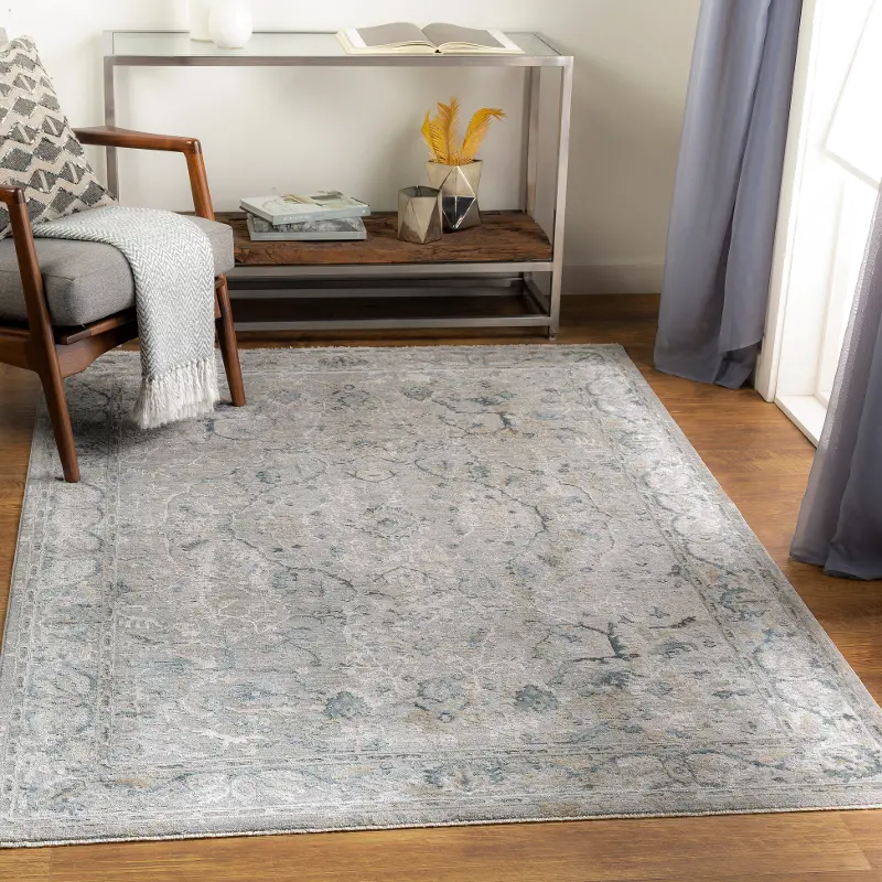 Brunswick 5 x 8 Teal and Gray Area Rug