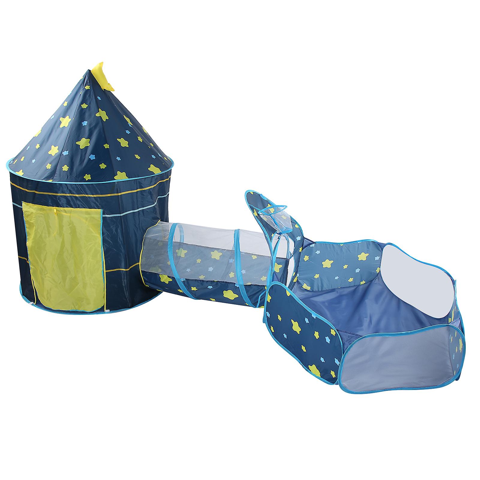 3pcs Baby Tent Kid Crawling Tunnel Play Tent Indoor Children Toddler Toy Ball Poolblue