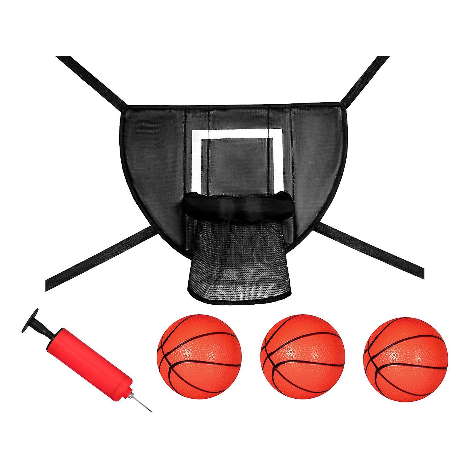 Basketball Hoop For Trampoline Garden Easy To Assemble Lightweight Baseboard Black 90x50cm