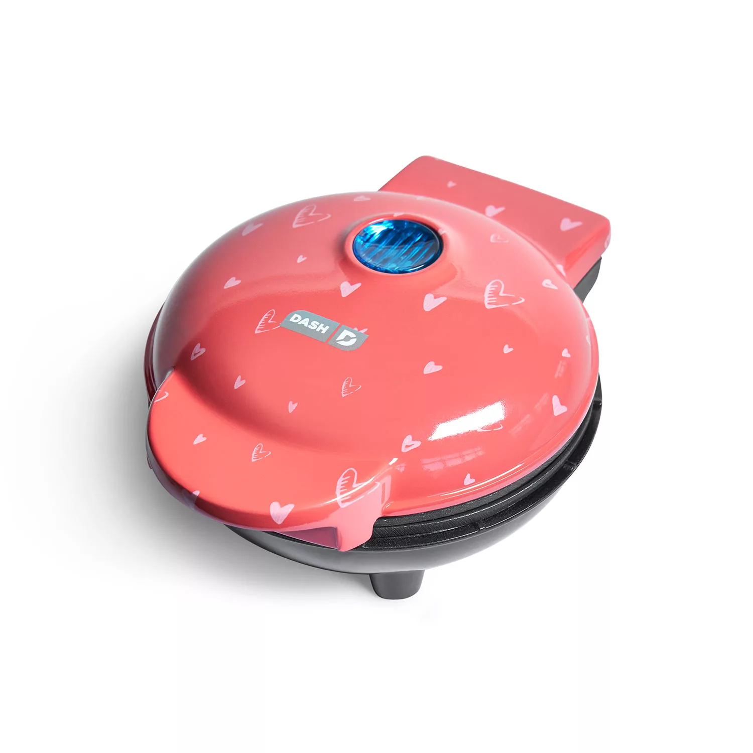 Dash Heart Miniature Waffle Maker with Heart Print Lid