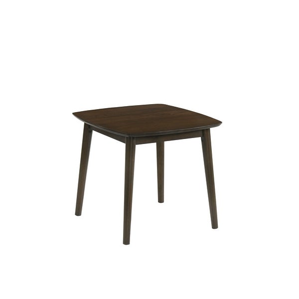 Lexi 3 Piece Coffee and End Table Set， Dark Walnut Brown Wood， Flared Legs