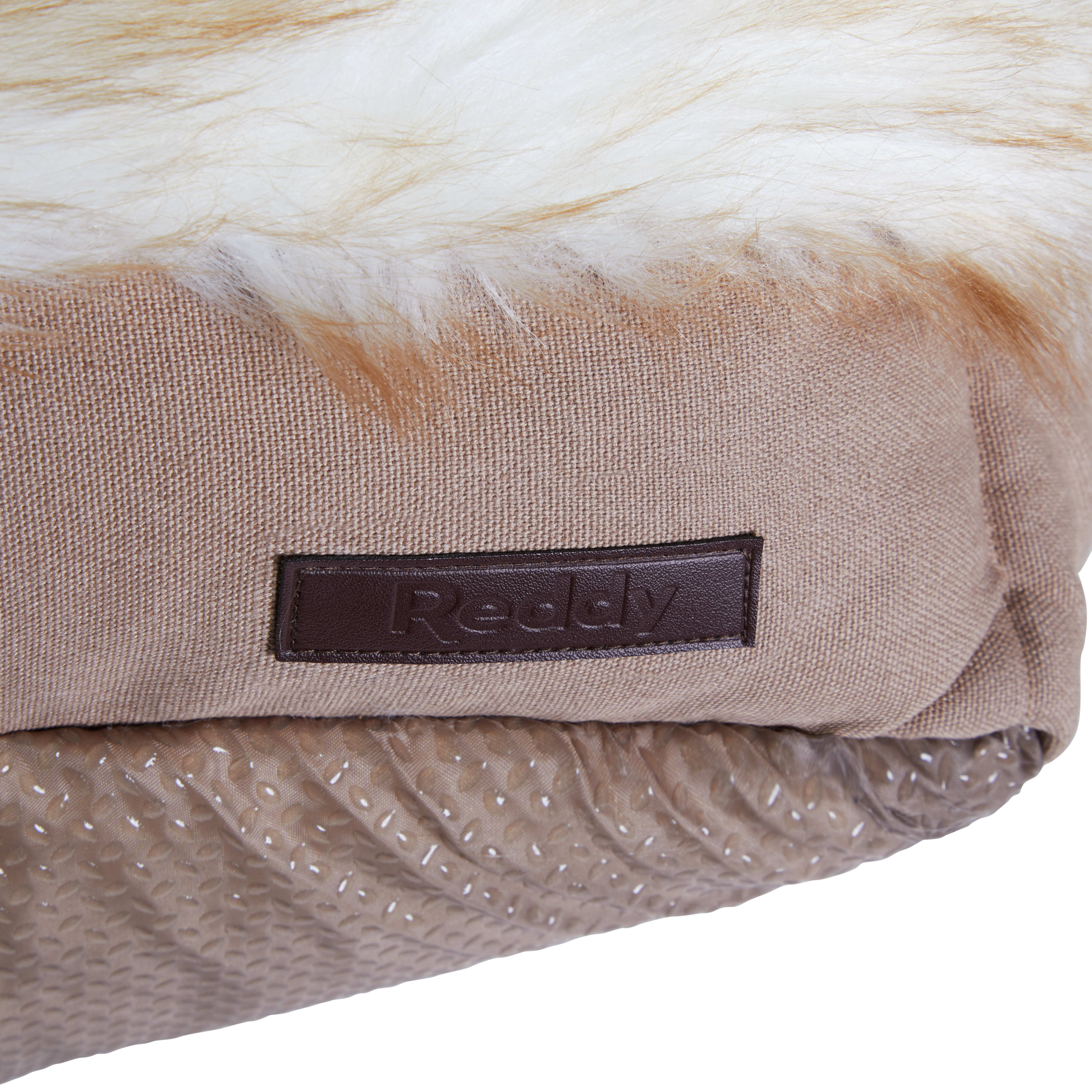 Reddy Brown Faux-Fur Box Dog Bed， 24