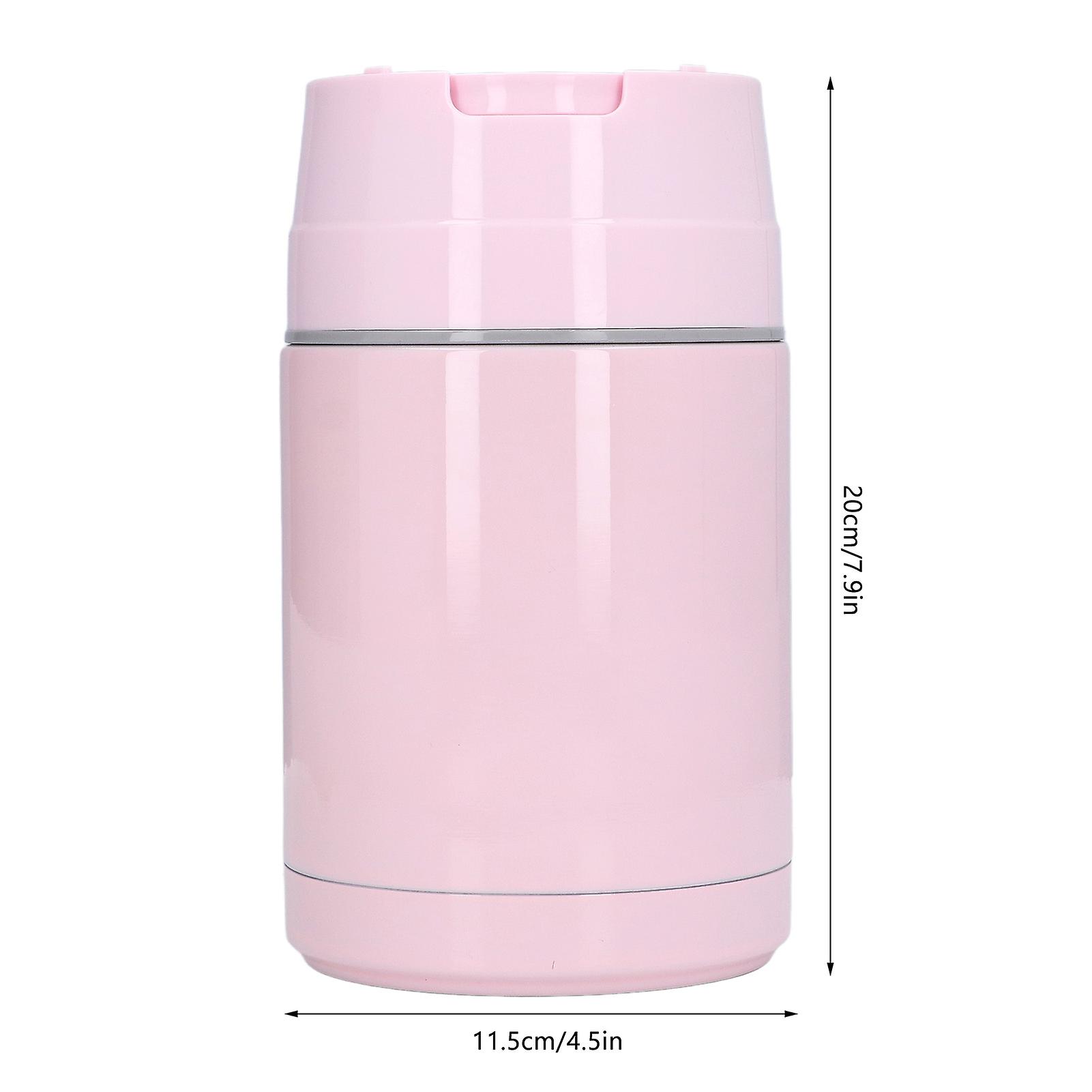 Insulated Food Container， 304 Stainless Steel Portable Insulation Lunch Box Leakproof Prevent Slipping Portable Stew Beaker [pink]