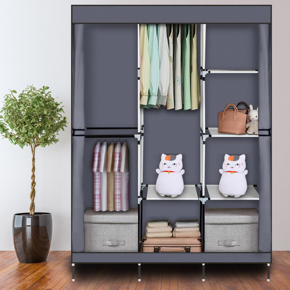 Zimtown 71" Closet Organizer Shelves System Clothes Storage Wardrobe, Gray