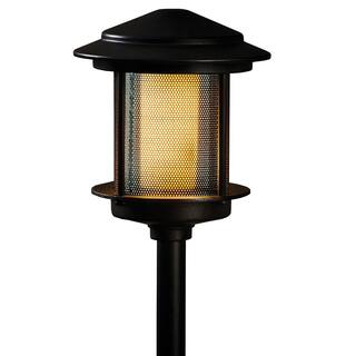 Hampton Bay Ambrose Low Voltage 2.4 Lumens Black Integrated LED Path Light with Flicker Flame Effect WeatherWaterRust Resistant 62906